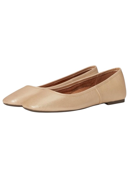 Vionic Shoes - VIONIC Orinda Square Toe Leather Orthotic Ballet Flats in Gold Shimmer Size 9